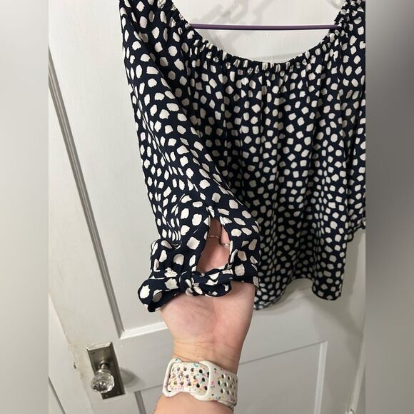 J. Crew Black and White Patterned Women's Top - Picture 2 of 4